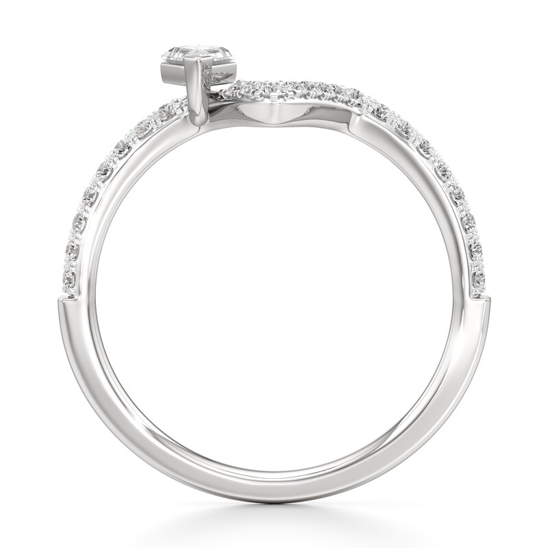 Main Image 2 of J'Lure Lozenge Step-Cut Lab-Grown Diamond Contour Wedding Band 3/8 ct tw 18K White Gold