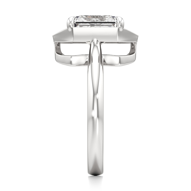 Main Image 3 of J'Lure Radiant Brilliant-Cut Lab-Grown Diamond Half-Halo Engagement Ring 3-1/6 ct tw 18K White Gold