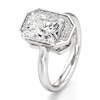 Thumbnail Image 4 of J'Lure Radiant Brilliant-Cut Lab-Grown Diamond Half-Halo Engagement Ring 3-1/6 ct tw 18K White Gold