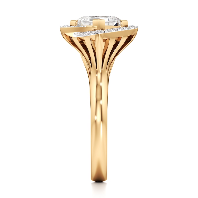 Main Image 3 of J'Lure Carre Step-Cut Lab-Grown Diamond Engagement Ring 2-1/6 ct tw 18K Yellow Gold