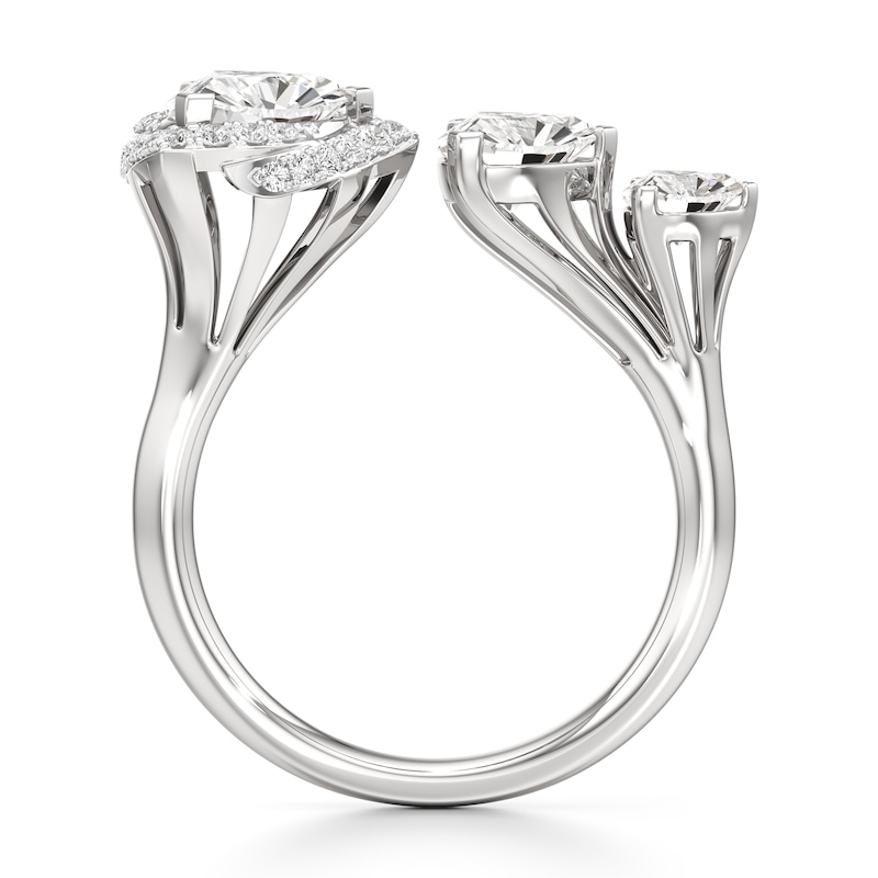 Main Image 2 of J'Lure Trillion Curved Brilliant-Cut Lab-Grown Diamond Engagement Ring 2-1/5 ct tw 18K White Gold