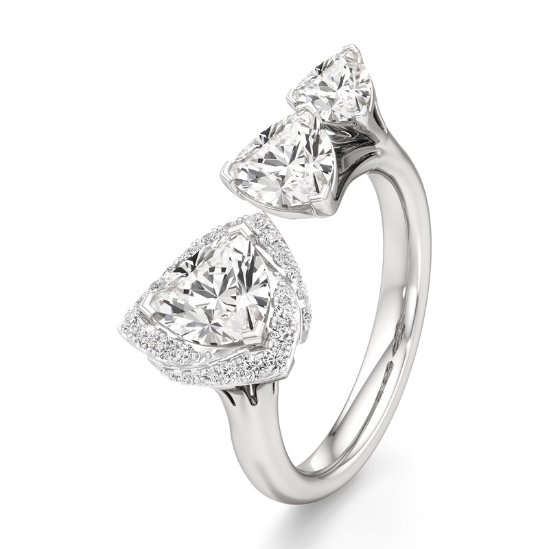 Main Image 4 of J'Lure Trillion Curved Brilliant-Cut Lab-Grown Diamond Engagement Ring 2-1/5 ct tw 18K White Gold