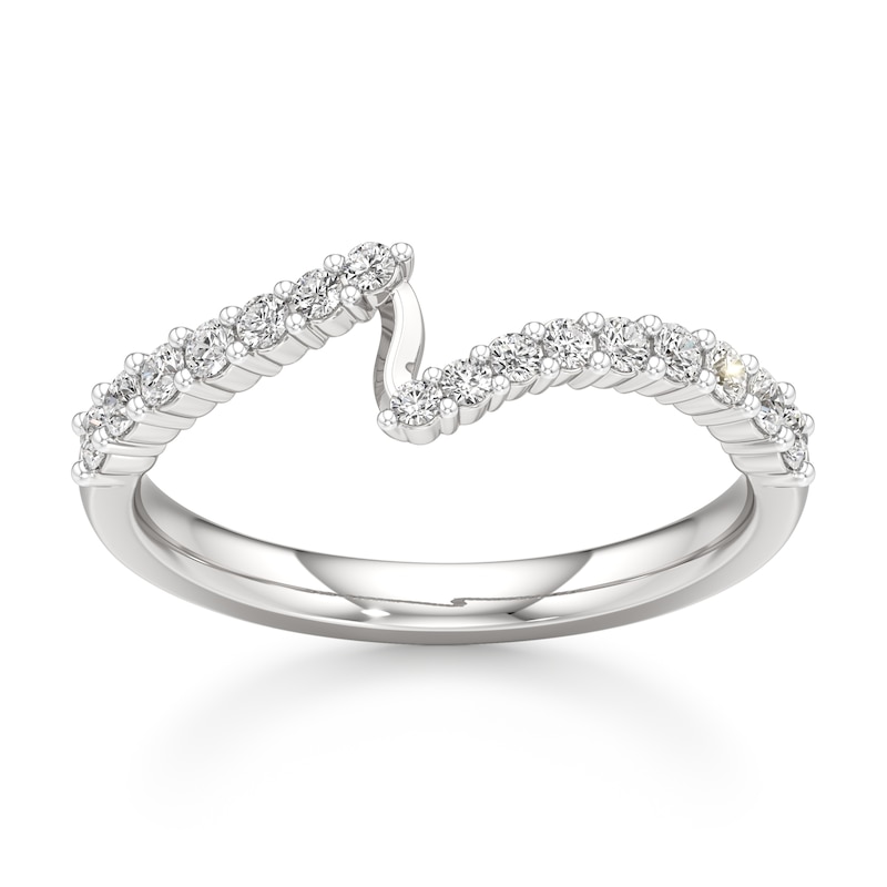 Main Image 1 of J'Lure Lab-Created Diamond Contour Wedding Band 1/3 ct tw 18K White Gold