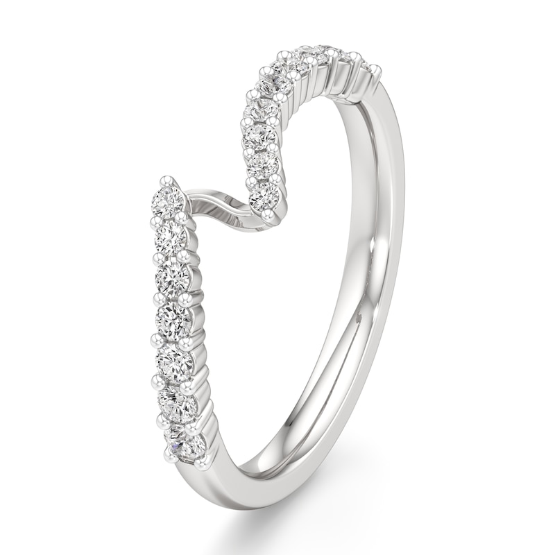 Main Image 4 of J'Lure Lab-Created Diamond Contour Wedding Band 1/3 ct tw 18K White Gold