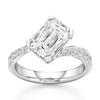 Thumbnail Image 1 of J'Lure Imperial-Emerald Step-Cut Lab-Grown Diamond Bypass Engagement Ring 3-1/2 ct tw 18K White Gold