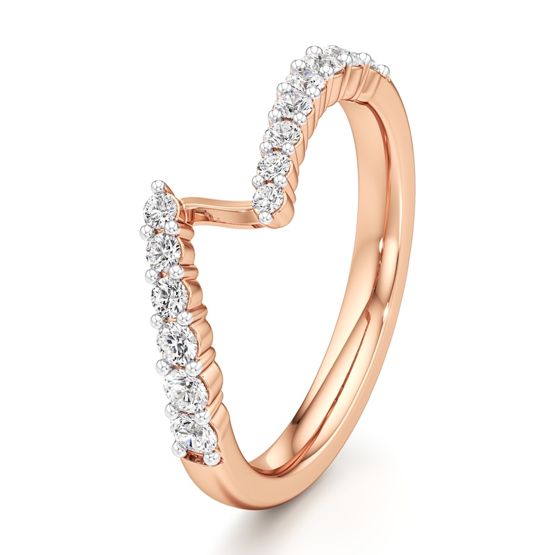 Main Image 4 of J'Lure Lab-Grown Diamond Contour Wedding Band 3/8 ct tw 18K Rose Gold