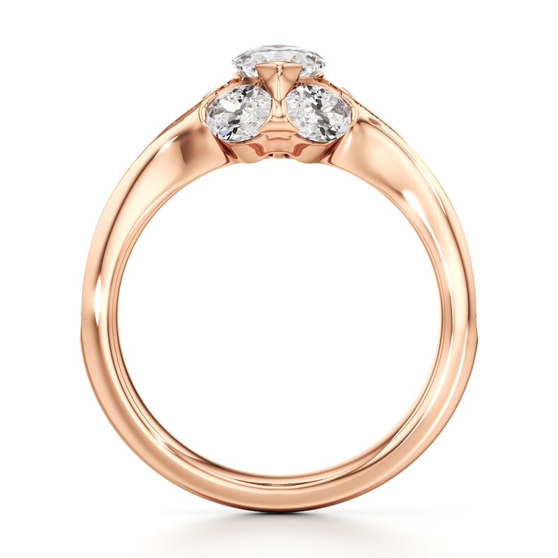 Main Image 2 of J'Lure Moval Old-Cut Lab-Grown Diamond Engagement Ring 2-1/4 ct tw 18K Rose Gold