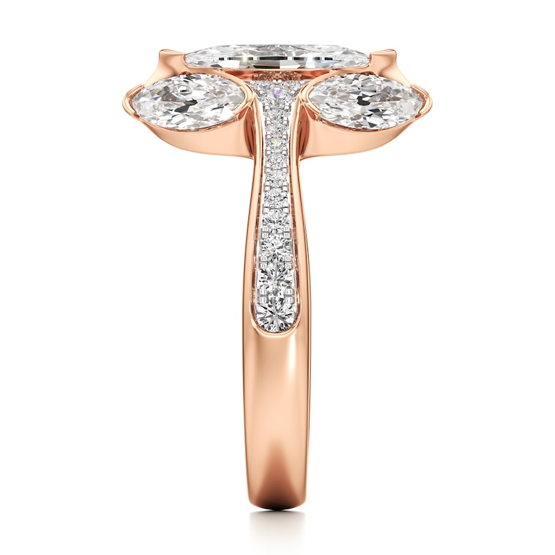 Main Image 3 of J'Lure Moval Old-Cut Lab-Grown Diamond Engagement Ring 2-1/4 ct tw 18K Rose Gold