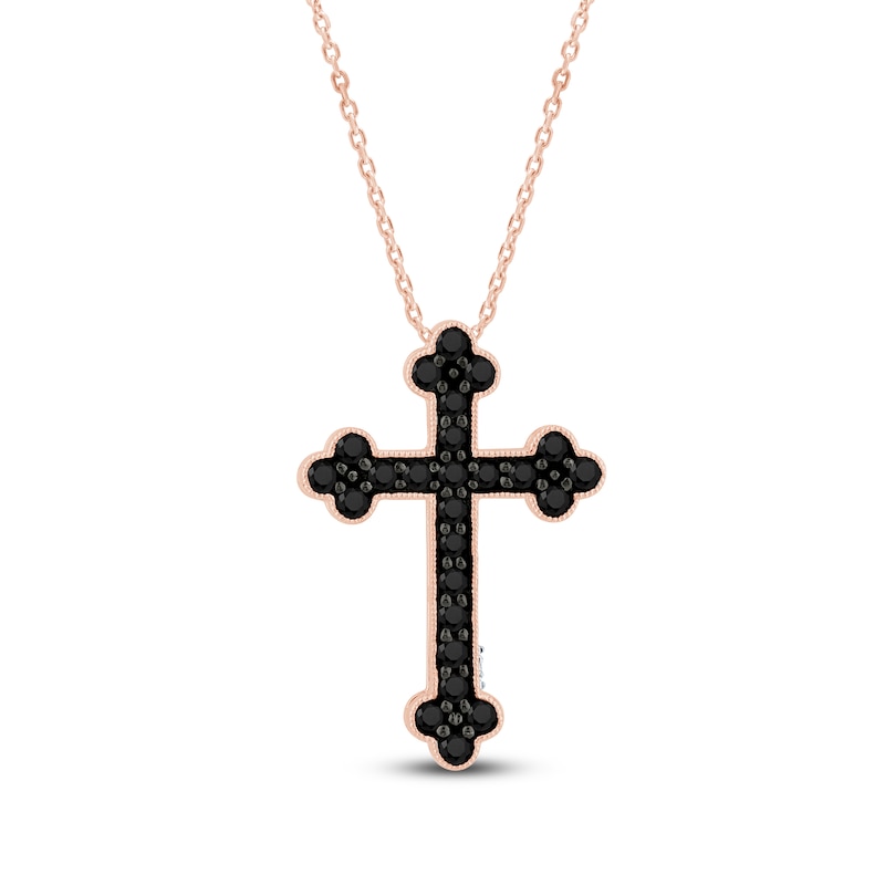 Main Image 1 of Pnina Tornai Black Diamond Cross Necklace 5/8 ct tw 14K Rose Gold 18"