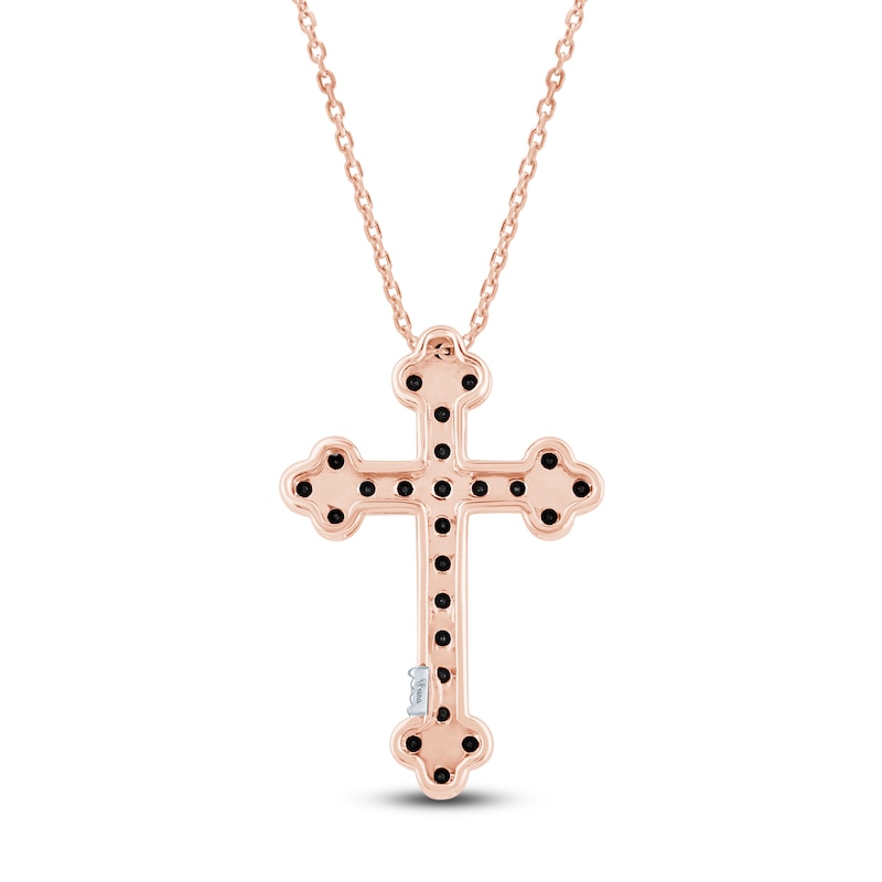 Main Image 2 of Pnina Tornai Black Diamond Cross Necklace 5/8 ct tw 14K Rose Gold 18"