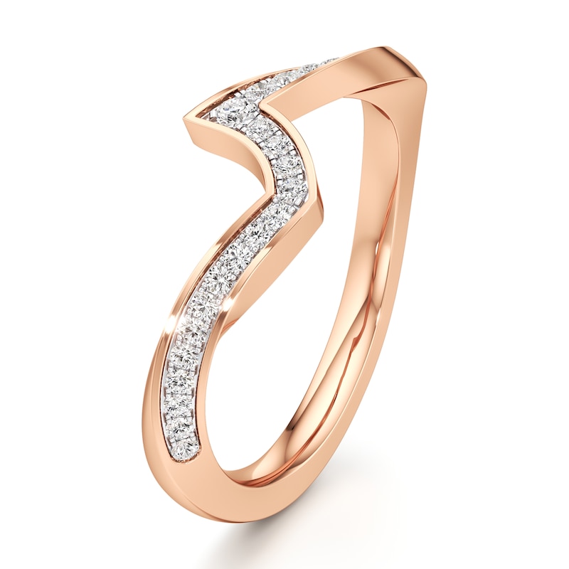Main Image 4 of J'Lure Lab-Grown Diamond Contour Wedding Band 1/5 ct tw 18K Rose Gold