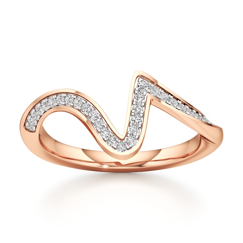 Main Image 1 of J'Lure Lab-Created Diamond Contour Wedding Band 1/5 ct tw 18K Rose Gold