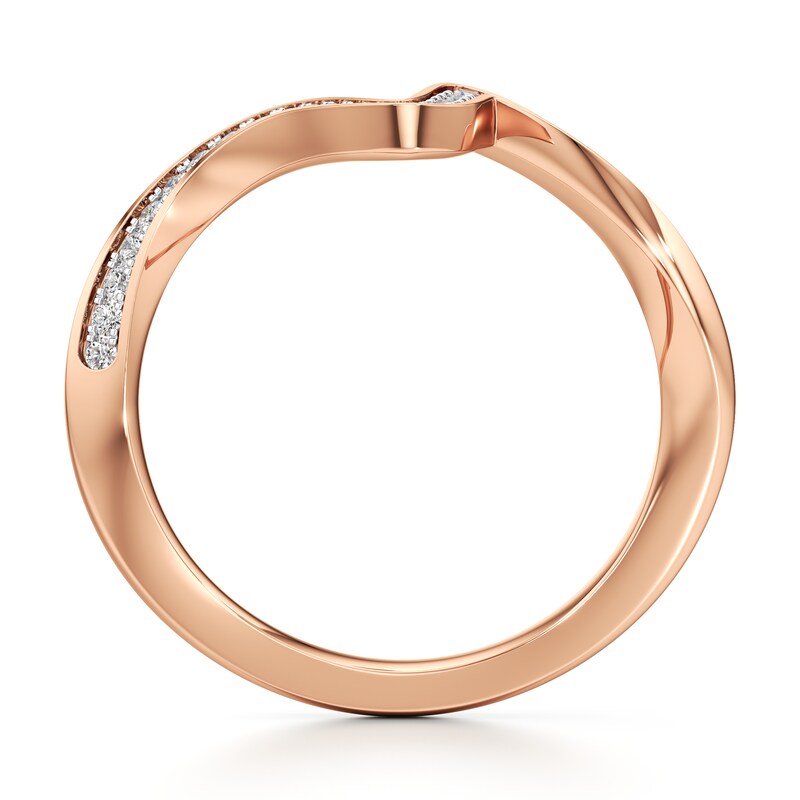 Main Image 2 of J'Lure Lab-Created Diamond Contour Wedding Band 1/5 ct tw 18K Rose Gold