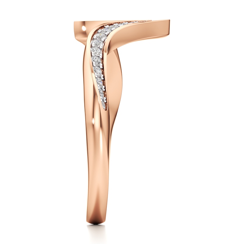 Main Image 3 of J'Lure Lab-Created Diamond Contour Wedding Band 1/5 ct tw 18K Rose Gold
