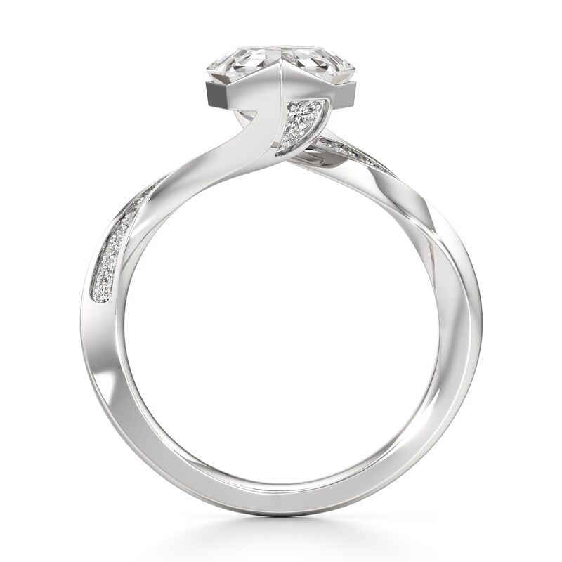 Main Image 2 of J'Lure Octagon Step-Cut Lab-Created Diamond Bypass Engagement Ring 2-1/6 ct tw 18K White Gold