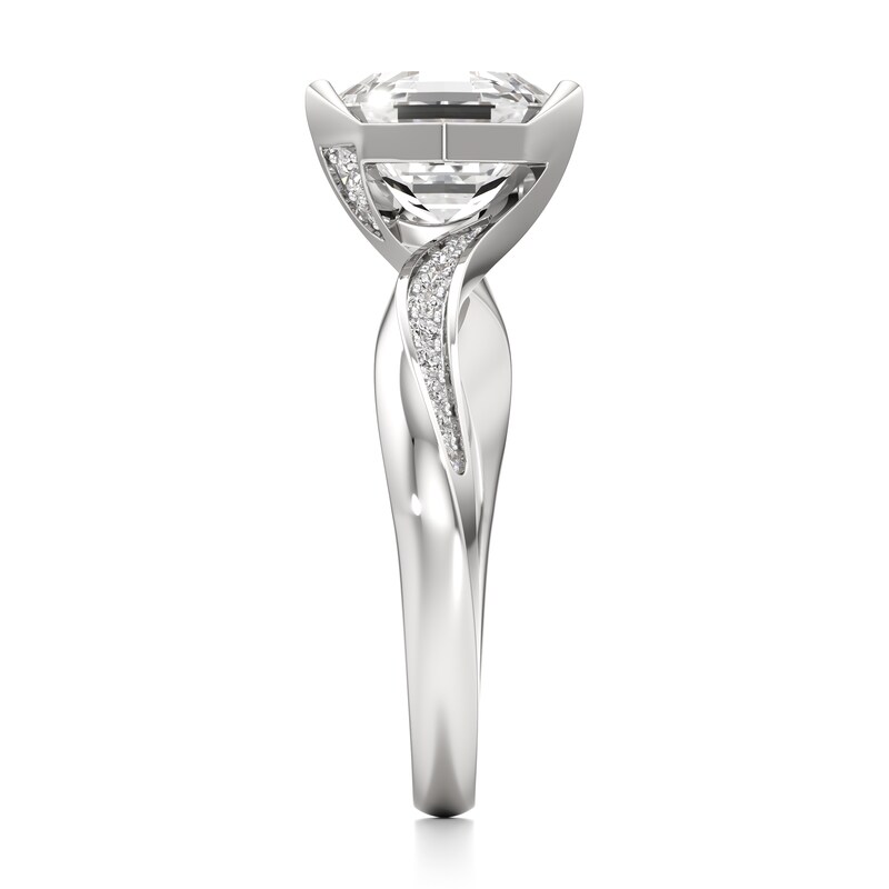 Main Image 3 of J'Lure Octagon Step-Cut Lab-Created Diamond Bypass Engagement Ring 2-1/6 ct tw 18K White Gold