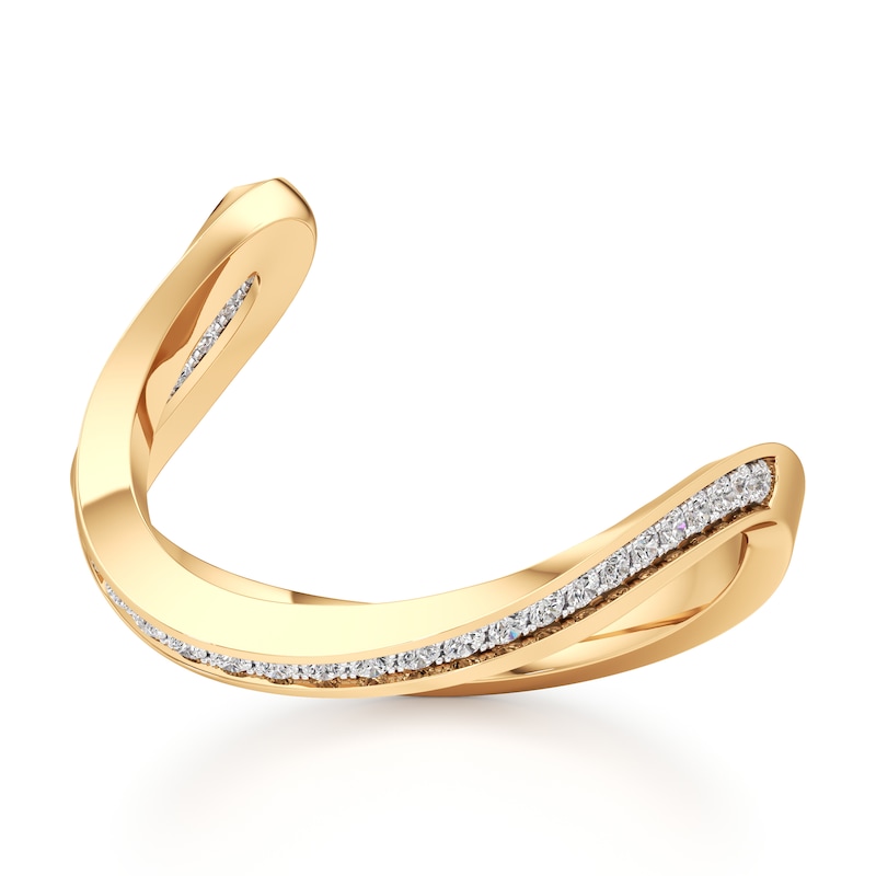 Main Image 1 of J'Lure Lab-Grown Diamond Contour Wedding Band 1/5 ct tw 18K Yellow Gold