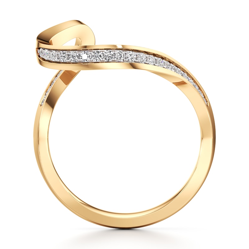 Main Image 2 of J'Lure Lab-Grown Diamond Contour Wedding Band 1/5 ct tw 18K Yellow Gold