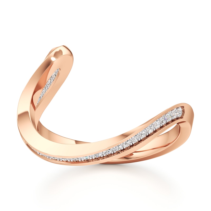 Main Image 1 of J'Lure Lab-Grown Diamond Contour Wedding Band 1/5 ct tw 18K Rose Gold