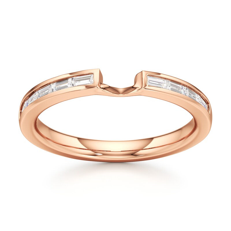 Main Image 1 of J'Lure Baguette-Cut Lab-Grown Diamond Contour Wedding Band 3/8 ct tw 18K Rose Gold