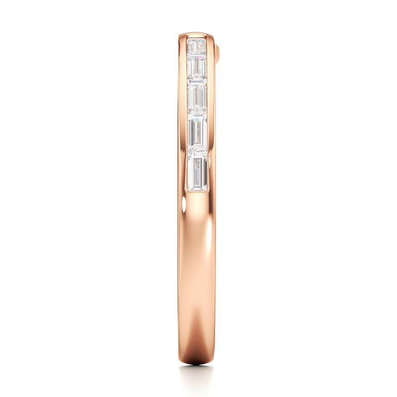 Main Image 3 of J'Lure Baguette-Cut Lab-Grown Diamond Contour Wedding Band 3/8 ct tw 18K Rose Gold