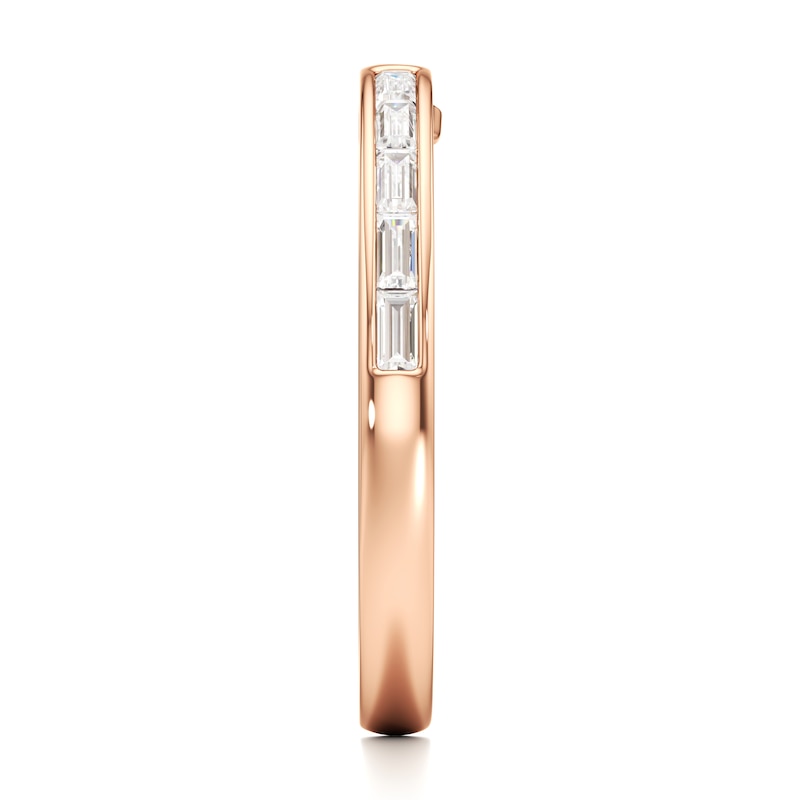 Main Image 3 of J'Lure Baguette-Cut Lab-Grown Diamond Contour Wedding Band 3/8 ct tw 18K Rose Gold