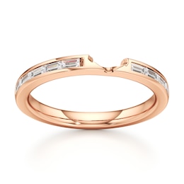 J'Lure Baguette-Cut Lab-Grown Diamond Contour Wedding Band 3/8 ct tw 18K Rose Gold
