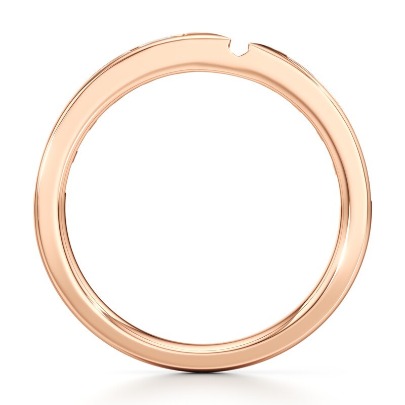 Main Image 2 of J'Lure Baguette-Cut Lab-Grown Diamond Contour Wedding Band 3/8 ct tw 18K Rose Gold