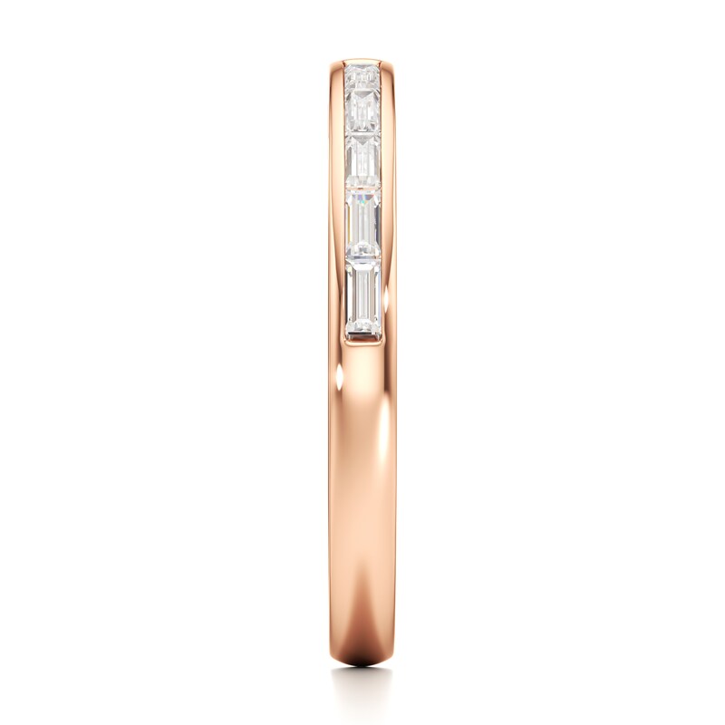 Main Image 3 of J'Lure Baguette-Cut Lab-Grown Diamond Contour Wedding Band 3/8 ct tw 18K Rose Gold