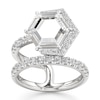 Thumbnail Image 1 of J'Lure Hexagon Portrait-Cut Lab-Grown Diamond Spiral Engagement Ring 3-3/4 ct tw 18K White Gold