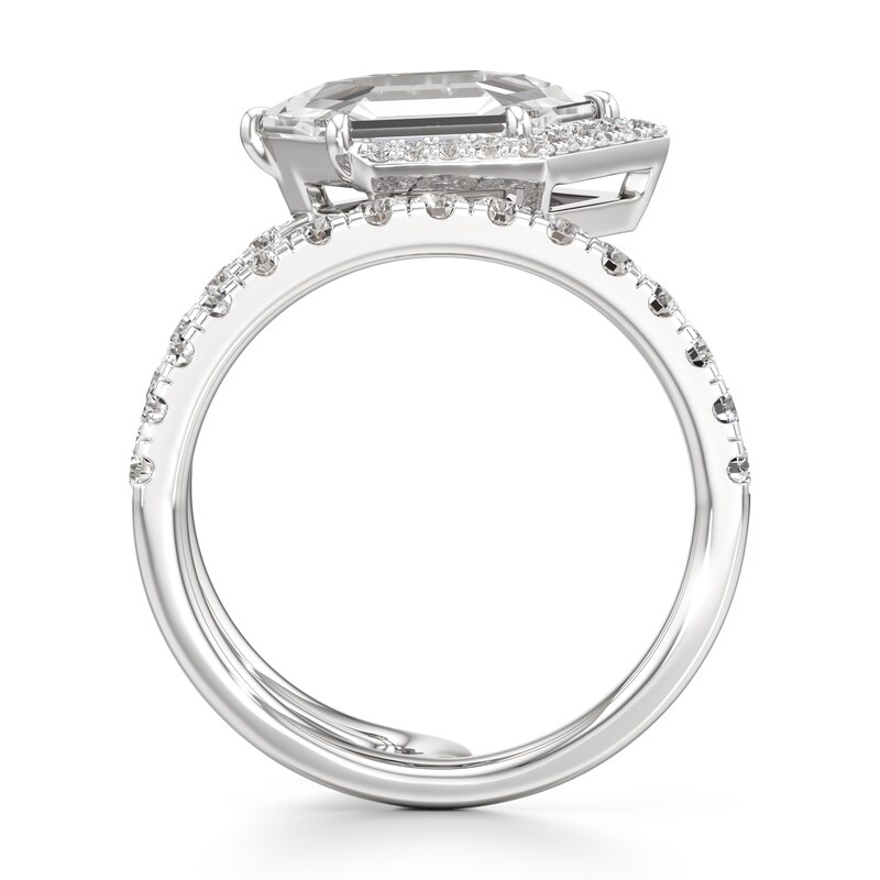 Main Image 2 of J'Lure Hexagon Portrait-Cut Lab-Grown Diamond Spiral Engagement Ring 3-3/4 ct tw 18K White Gold