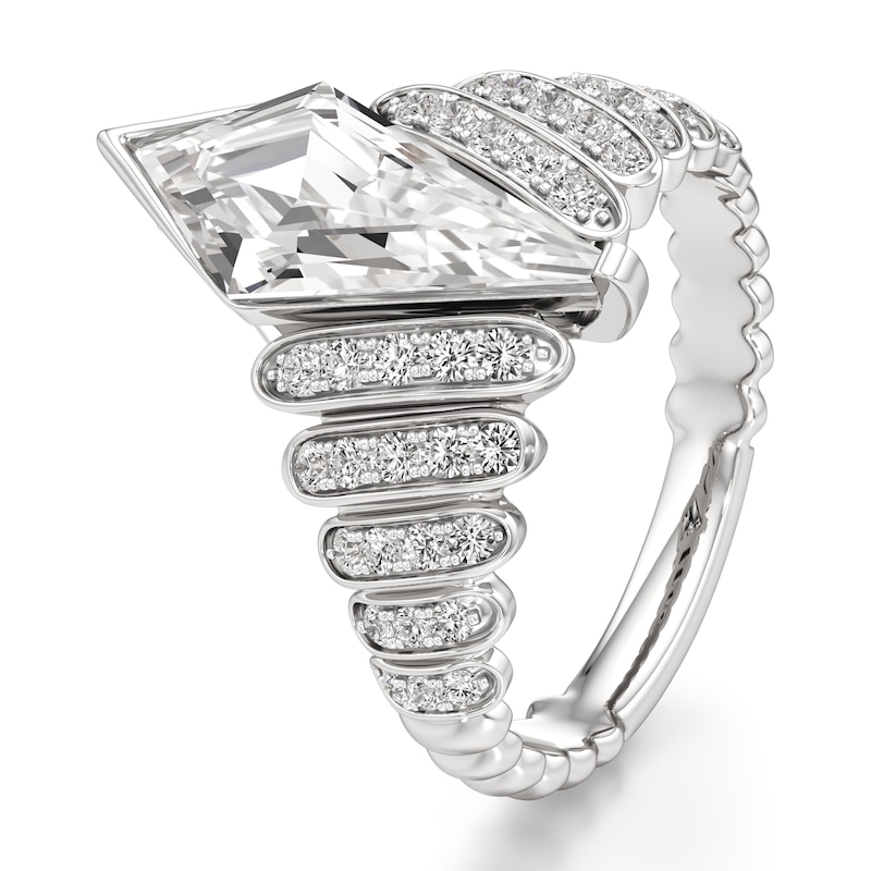 Main Image 4 of J'Lure Kite Step-Cut Lab-Grown Diamond Engagement Ring 2-3/8 ct tw 18K White Gold
