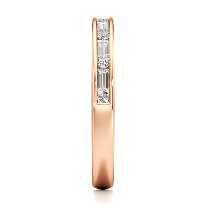 Main Image 3 of J'Lure Baguette & Round-Cut Lab-Grown Diamond Wedding Band 3/8 ct tw 18K Rose Gold