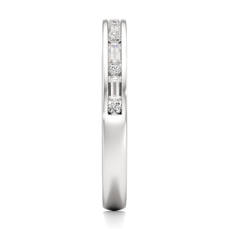 Main Image 3 of J'Lure Baguette & Round-Cut Lab-Grown Diamond Wedding Band 3/8 ct tw 18K White Gold