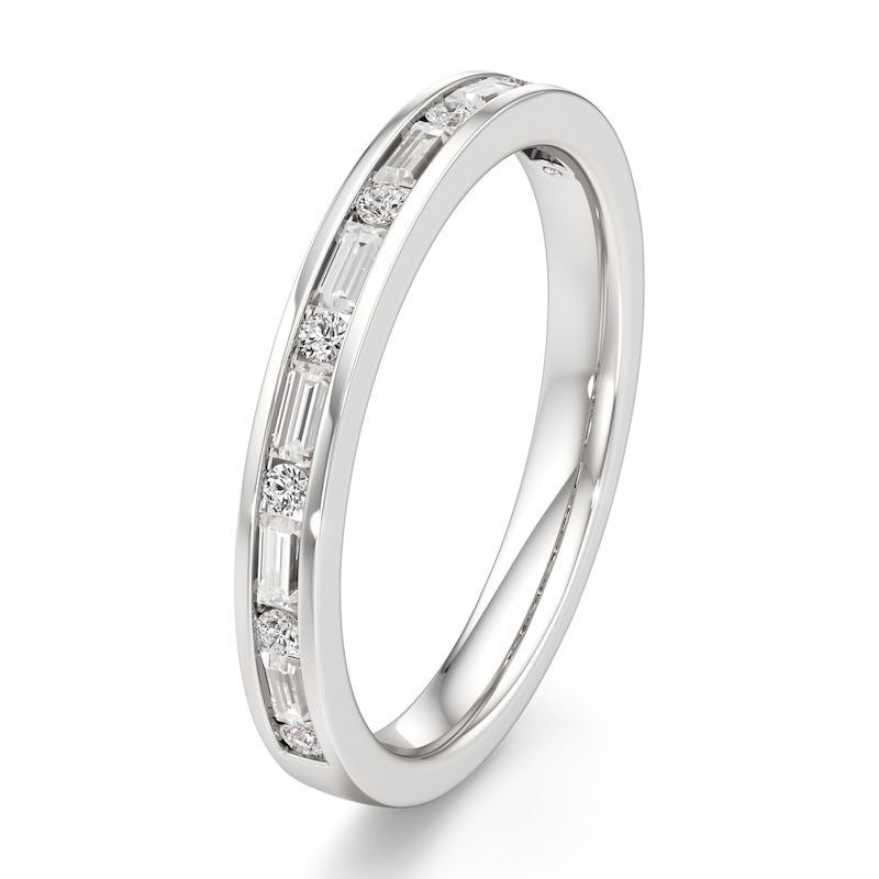Main Image 4 of J'Lure Baguette & Round-Cut Lab-Grown Diamond Wedding Band 3/8 ct tw 18K White Gold