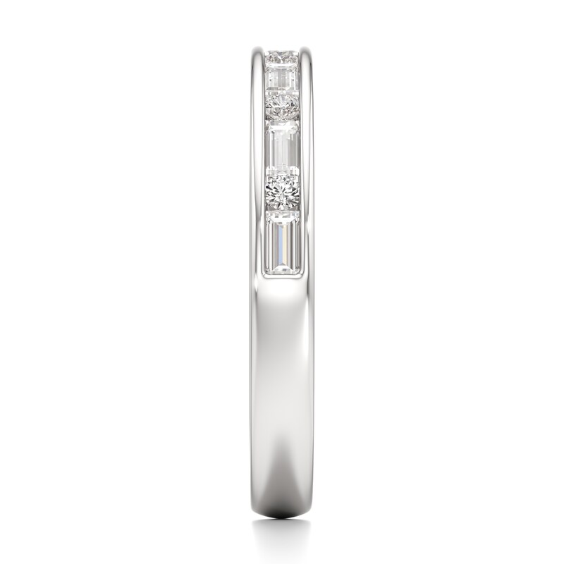 Main Image 3 of J'Lure Baguette & Round-Cut Lab-Created Diamond Wedding Band 3/8 ct tw 18K White Gold