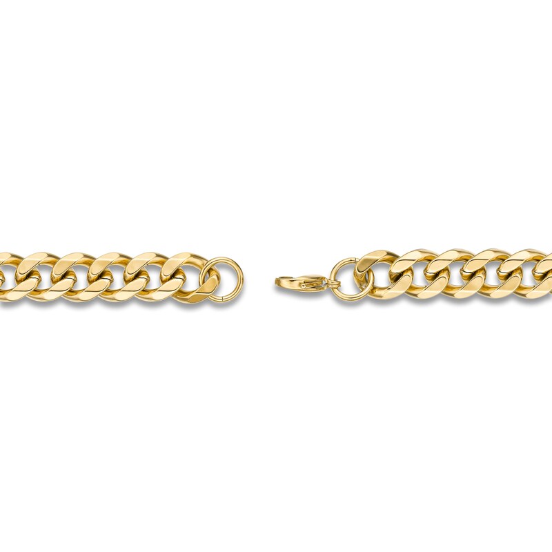 Curb Chain Necklace & Bracelet Gift Set Yellow Ion-Plated Stainless Steel