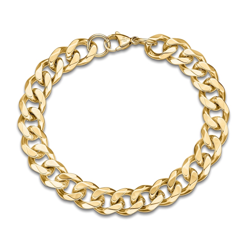 Main Image 4 of Curb Chain Necklace & Bracelet Gift Set Yellow Ion-Plated Stainless Steel