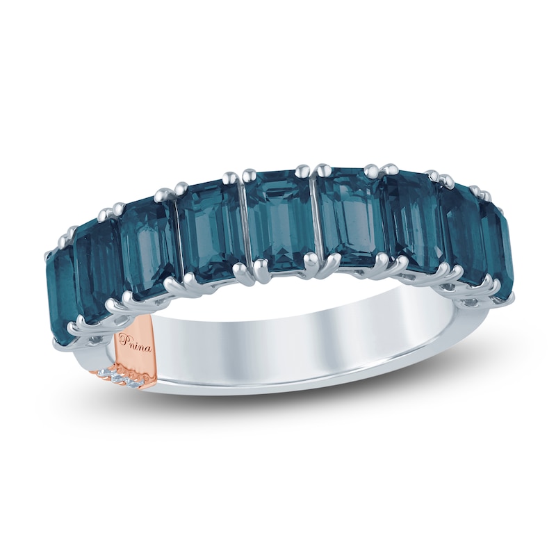 Main Image 1 of Pnina Tornai Octagon-Cut London Blue Topaz Anniversary Ring 14K White Gold