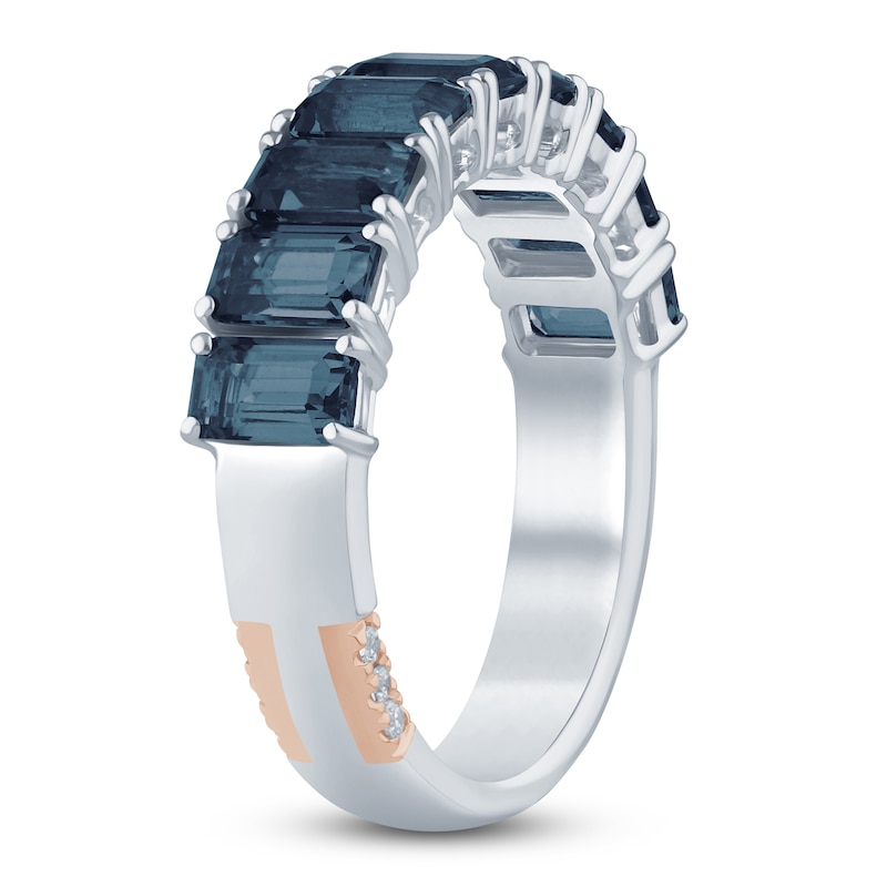 Main Image 2 of Pnina Tornai Octagon-Cut London Blue Topaz Anniversary Ring 14K White Gold