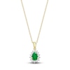 Thumbnail Image 1 of Pear-Shaped Natural Emerald Pendant Necklace 1/6 ct tw 14K Yellow Gold