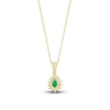 Thumbnail Image 3 of Pear-Shaped Natural Emerald Pendant Necklace 1/6 ct tw 14K Yellow Gold