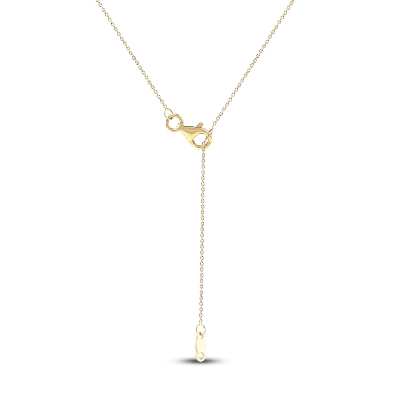 Main Image 6 of Pear-Shaped Natural Emerald Pendant Necklace 1/6 ct tw 14K Yellow Gold
