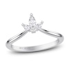 Thumbnail Image 1 of ArtCarved Marquise-Cut Diamond Three-Stone Contour Anniversary Ring 1/5 ct tw 14K White Gold
