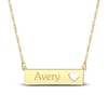 Thumbnail Image 1 of Engravable Name Bar Necklace with Heart Cutout 10K Yellow Gold 18"