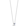 Thumbnail Image 2 of Pear-Shaped Natural Blue Sapphire & Diamond Accent Bezel-Set Necklace 14K White Gold 17"