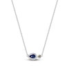 Thumbnail Image 5 of Pear-Shaped Natural Blue Sapphire & Diamond Accent Bezel-Set Necklace 14K White Gold 17"
