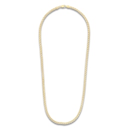 Box Chain Necklace 3.4mm Hollow 14K Yellow Gold 22"
