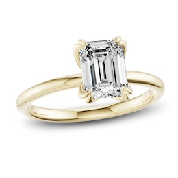 Certified Emerald-Cut Diamond Solitaire Engagement Ring 2 ct tw 18K Yellow Gold (SI2/G)
