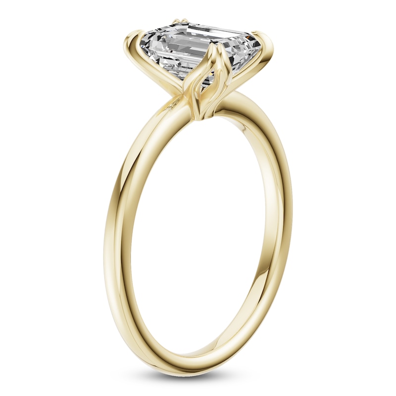Main Image 2 of Certified Emerald-Cut Diamond Solitaire Engagement Ring 2 ct tw 18K Yellow Gold (SI2/G)